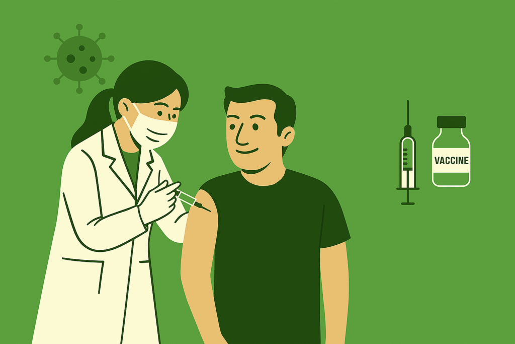 Illustration einer Grippeschutzimpfung